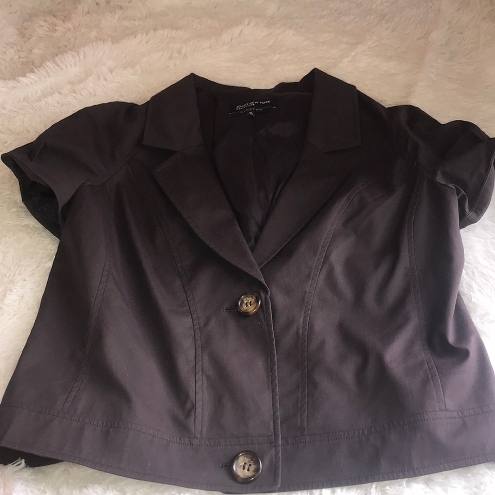 🎃 Jones New York brown short sleeve blazer fall